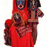 Faith Ringgold (American, b. 1930). Mrs. Jones and Family, 1973. From Family of Woman Mask Series. Sewn fabric and embroidery. Collection of the artist. © Faith Ringgold