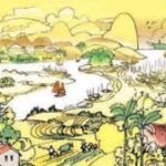 Cảnh đồng quê yên bình với dòng sông uốn lượn