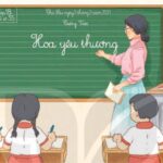 Cô giáo và các bạn học sinh cùng nhau tạo nên bức tranh hoa yêu thương lớp 1 đầy màu sắc và ý nghĩa
