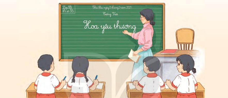Cô giáo và các bạn học sinh cùng nhau tạo nên bức tranh hoa yêu thương lớp 1 đầy màu sắc và ý nghĩa