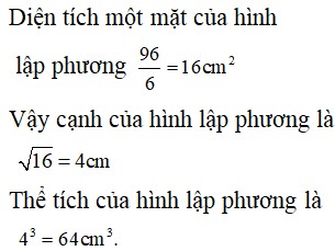 Hình lập phương với các mặt, cạnh và đỉnh