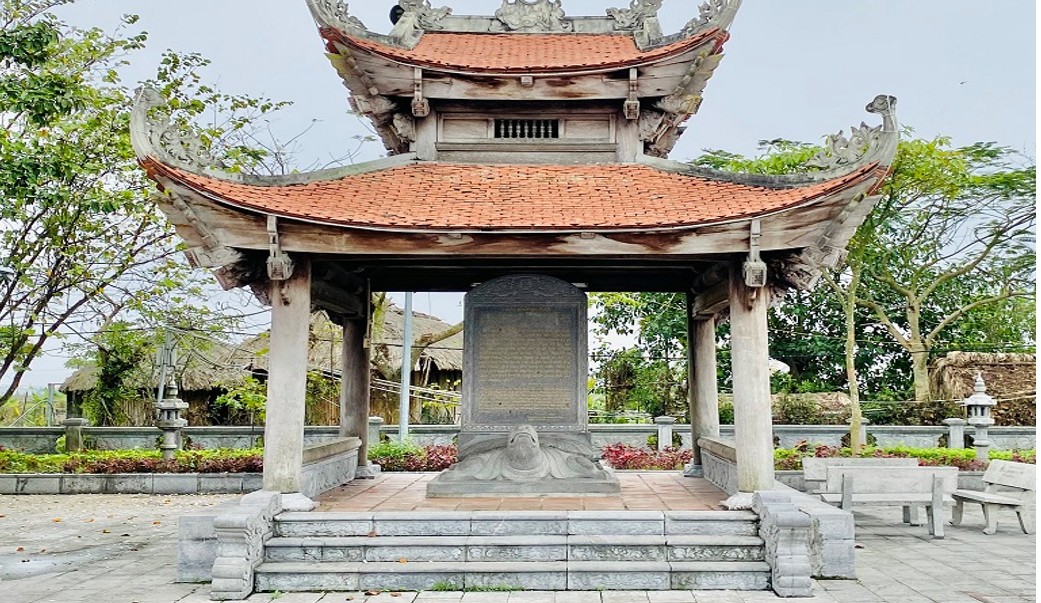 Nhà văn bia có bia đá khắc chiếu nhường ngôi của nhà Lê cho nhà Mạc (ảnh: thanhdoanhaiphong.gov.vn).