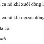 Hình ảnh minh họa bài toán cano chạy xuôi dòng