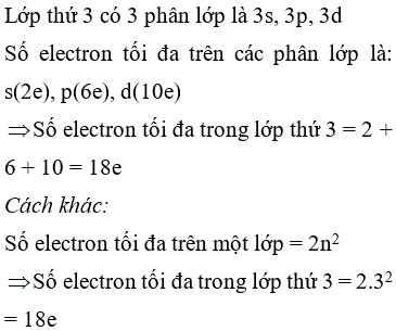 Cấu trúc lớp electron thứ 3 (n=3) với các phân lớp 3s, 3p và 3d