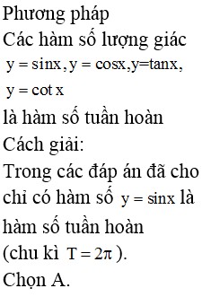 Đồ thị hàm số sin(x) thể hiện tính tuần hoàn
