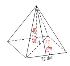 Hình chóp tứ giác đều với các kích thước lớn