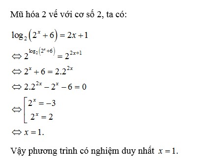 Tìm tập nghiệm của phương trình logarit bằng phương pháp mũ hóa