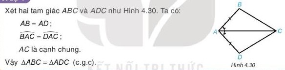 Hai tam giác bằng nhau theo trường hợp cạnh - góc - cạnh.
