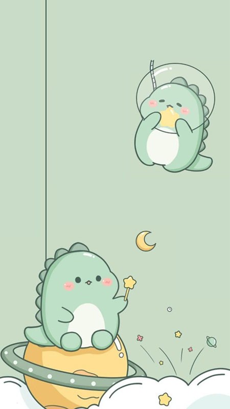 Ảnh nền điện thoại hình khủng long T-Rex cute