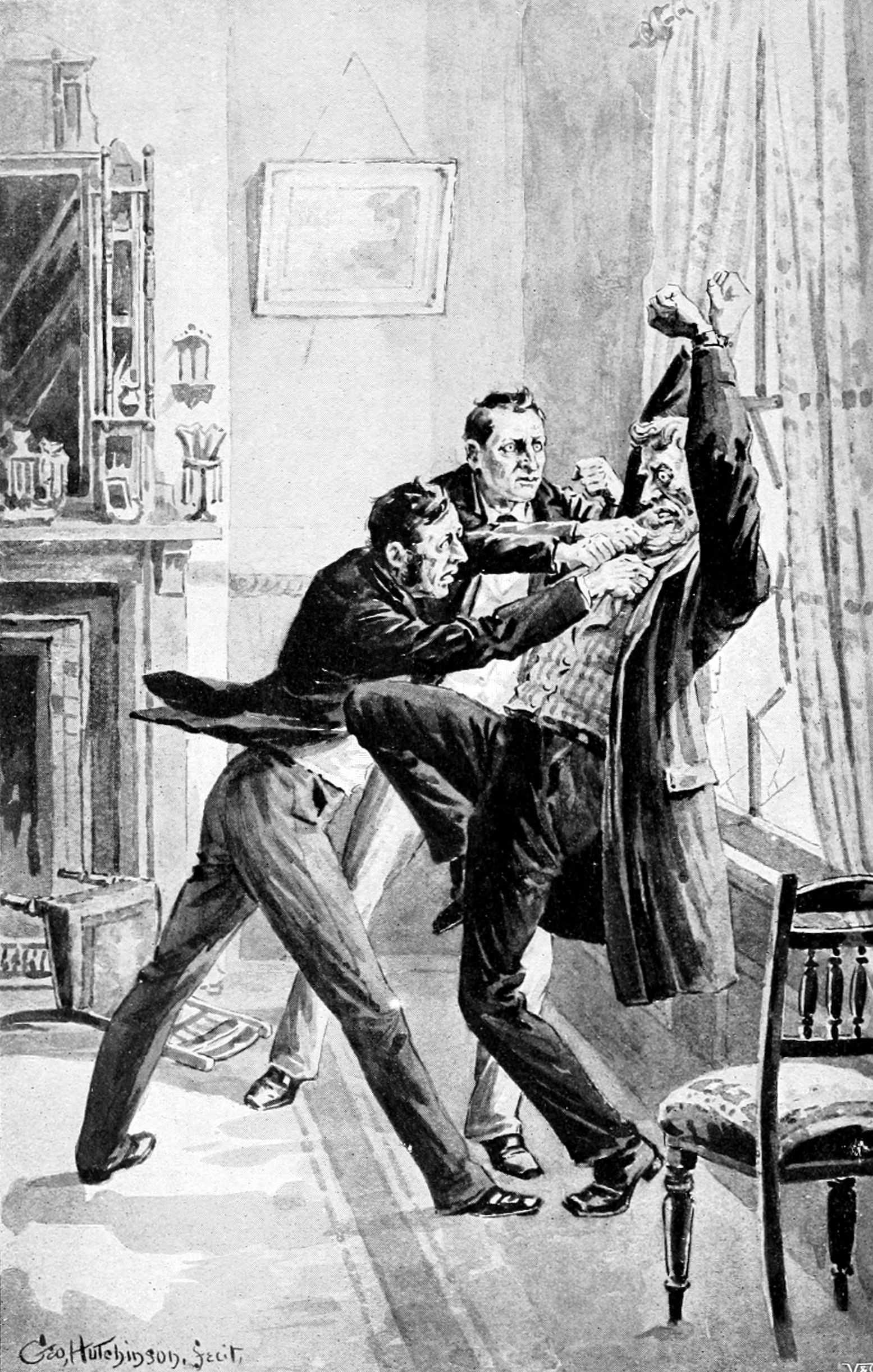 Bìa cuốn Cuộc Điều Tra Màu Đỏ phiên bản đầu tiên, giới thiệu Sherlock Holmes và Watson