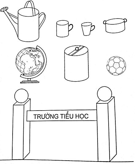 Đồ vật có dạng hình trụ và hình cầu trong bài tập 3