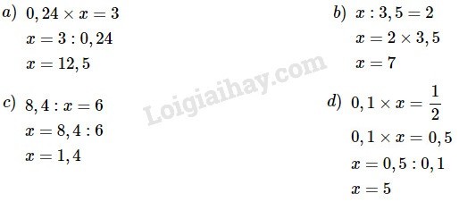 Bài tập tìm x lớp 5