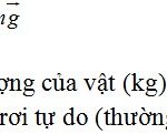 Công thức tính trọng lượng P=mg