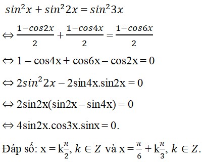 Công thức lượng giác sin2x và cos2x