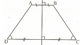 Đường thẳng đi qua hai trung điểm của hai đáy là trục đối xứng của hình thang cân