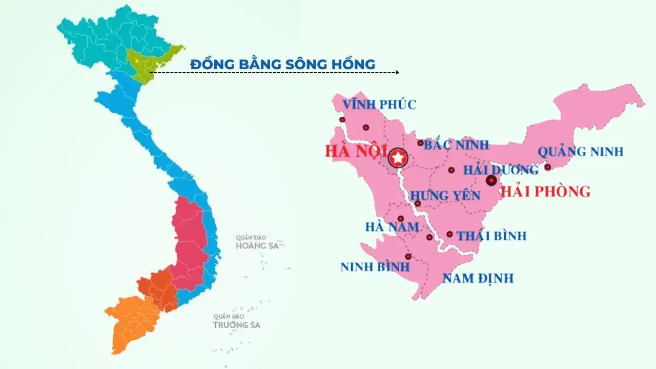 Bản đồ Đồng bằng sông Hồng, nơi chứa đựng tiềm năng lớn về trữ lượng than nhưng cũng đối mặt với nhiều thách thức khai thác