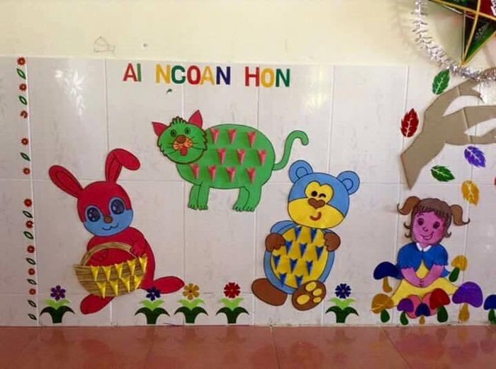 Hình ảnh bảng bé ngoan dán trên tường