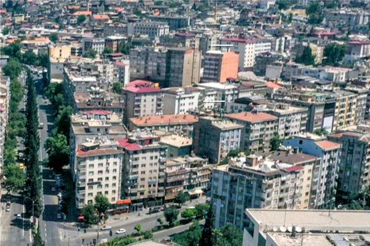 Ảnh chụp khu vực trung tâm Kahramanmaras trước và sau động đất, cho thấy sự tàn phá khủng khiếp.