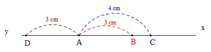 Điểm B nằm giữa A và C khi AB bé hơn AC