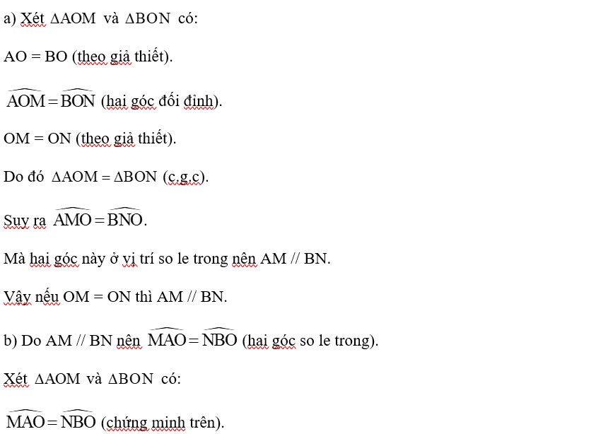 Hình ảnh minh họa đoạn thẳng AB với O là trung điểm