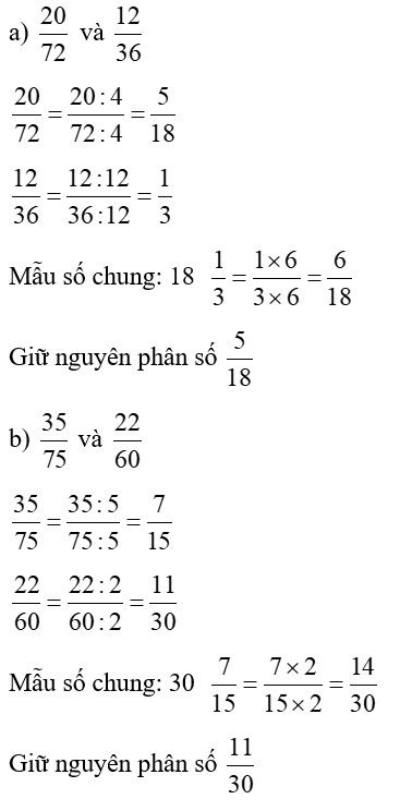 phân số tối giản lớp 4