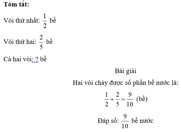 Hai vòi nước cùng chảy vào bể (ảnh 1)