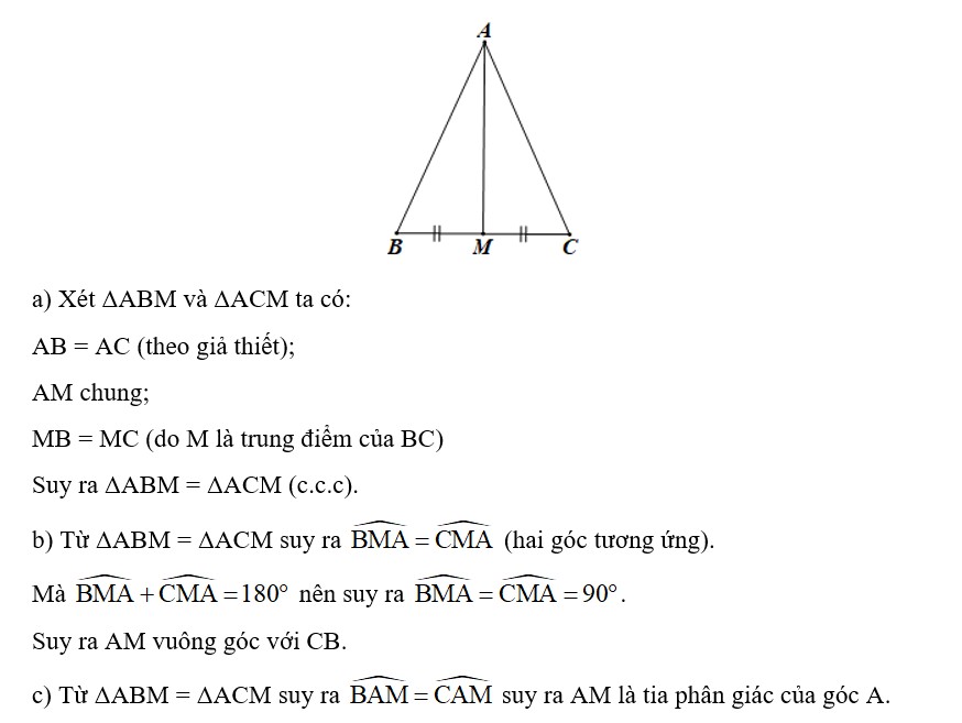 Chứng minh hai tam giác ABM và ACM bằng nhau