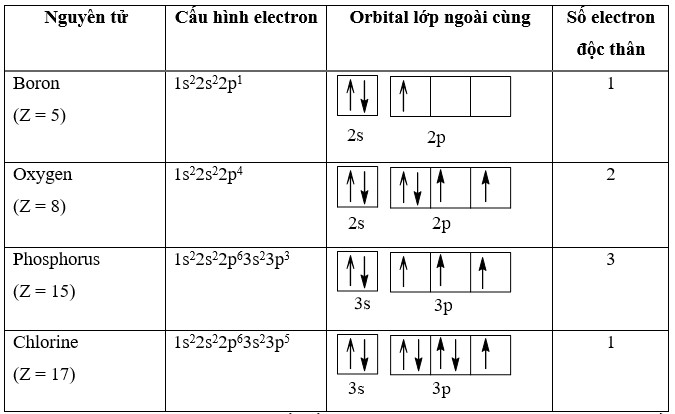 ở trạng thái cơ bản, nguyên tử của những nguyên tố nào dưới đây có electron độc thân?
