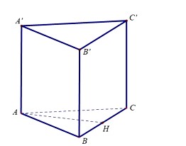 Mô hình lăng trụ đều ABC.A'B'C' với tất cả các cạnh bằng a để tính toán khoảng cách từ điểm A đến mặt phẳng BCC'B'.