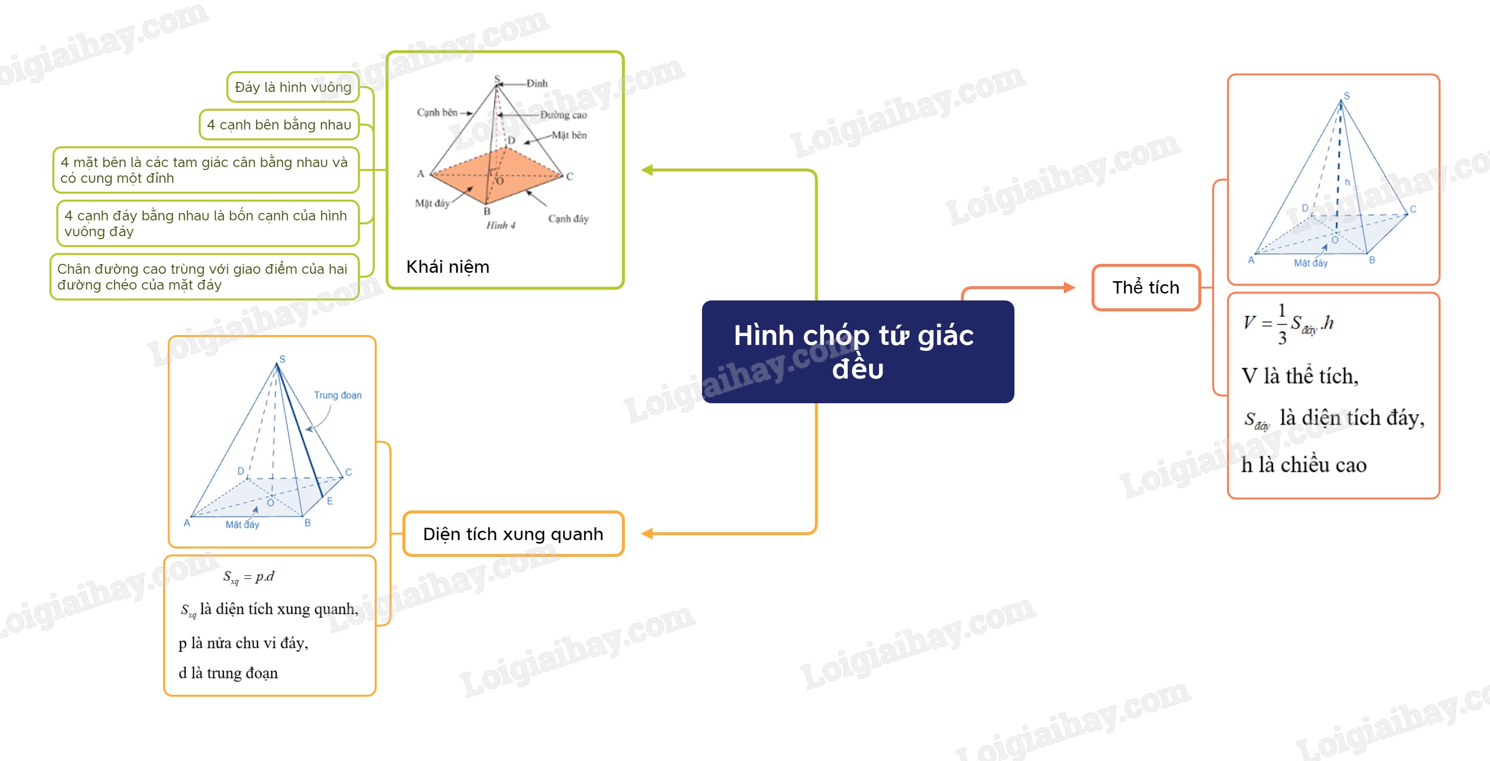Hình chóp tứ giác đều và các yếu tố liên quan