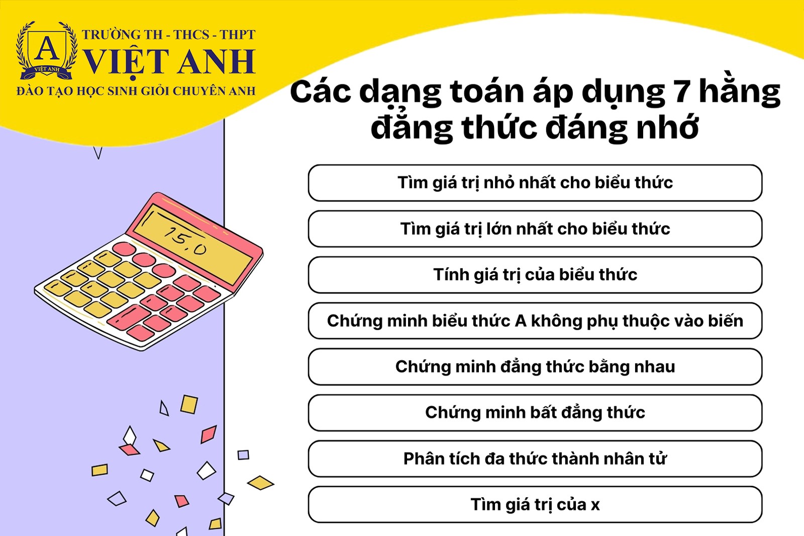 Tổng hợp 7 hằng đẳng thức đáng nhớ
