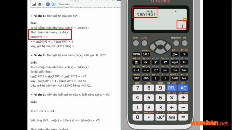 Bấm máy tính ví dụ 1