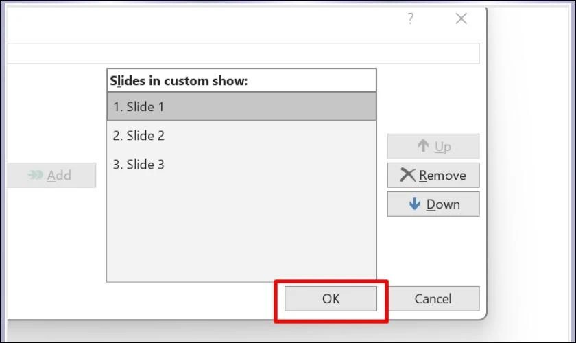 Click Ok để hoàn tất