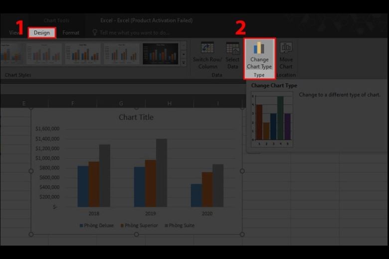 Chọn Change Chart Type để thay đổi loại biểu đồ