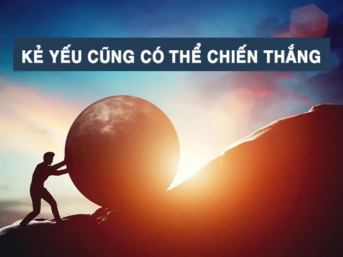 Hình ảnh minh họa châu chấu và xe, tượng trưng cho sự yếu và mạnh