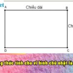 Công thức tính chu vi hình chữ nhật P = (dài + rộng) x 2