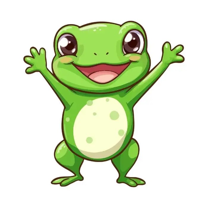 Hình ảnh avatar con ếch xanh đang mỉm cười rạng rỡ