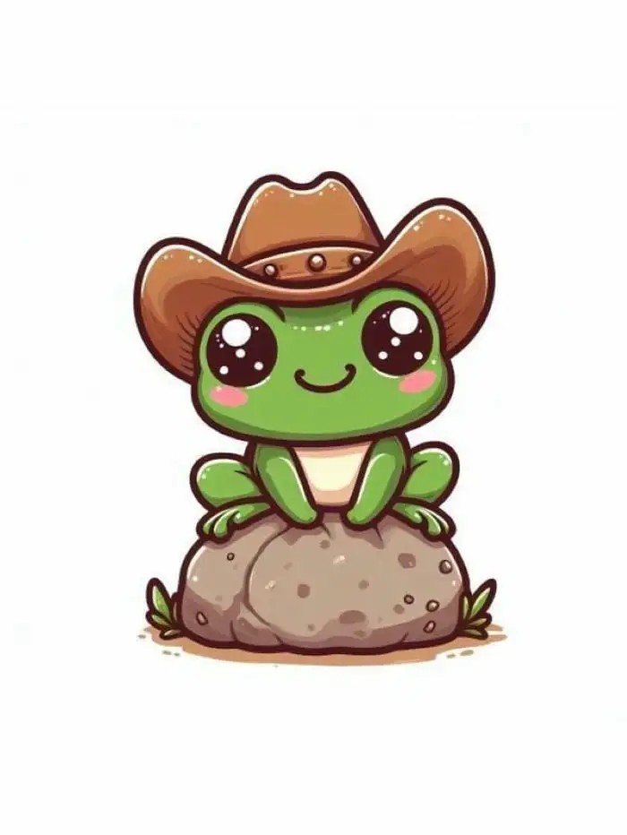 Hình ảnh avatar con ếch cute đang ăn kem, thể hiện sự vui vẻ và ngọt ngào