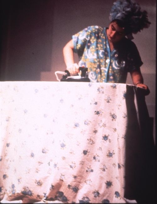 Sandra Ogel (American). &lt;i&gt;Ironing&lt;/i&gt;, 1972. From Womanhouse. Performance. Photograph courtesy of Through the Flower archive