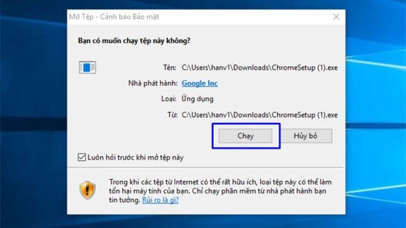 Hướng dẫn chung mở file exe