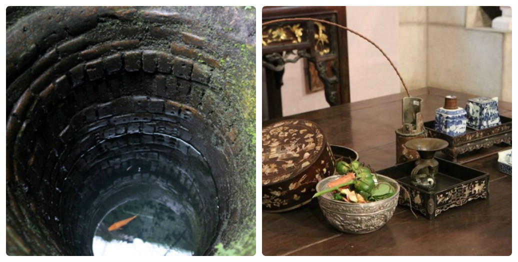 Một chiếc cơi đựng trầu với đầy đủ trầu, cau và các phụ kiện đi kèm, thể hiện sự tỉ mỉ và chu đáo
