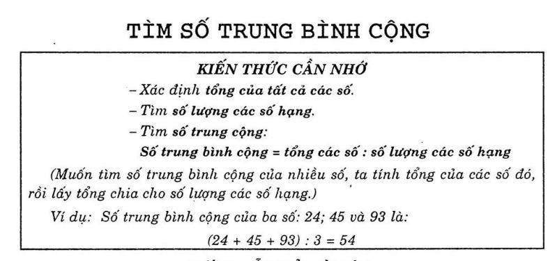 Ví dụ minh họa toán trung bình cộng lớp 4