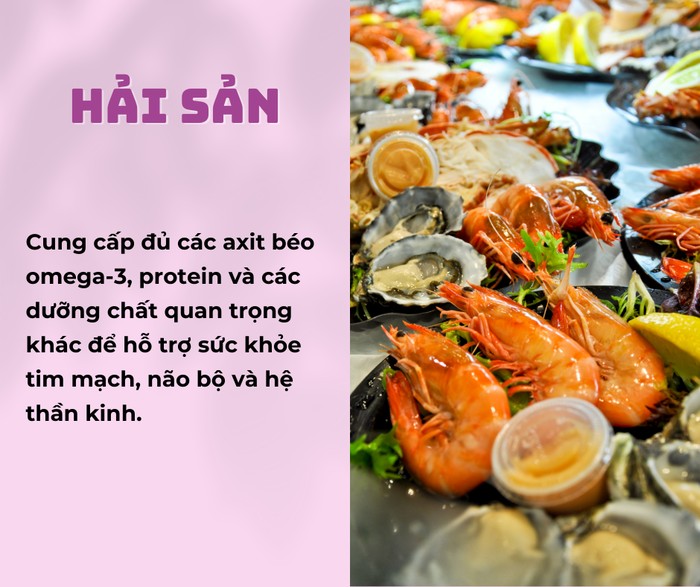 Hải sản tươi sống, nguồn omega-3 và protein dồi dào, mang lại nhiều lợi ích cho sức khỏe tim mạch và não bộ