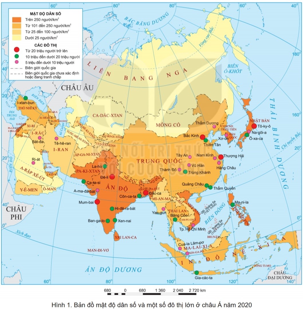 Bản đồ phân bố dân cư châu Á