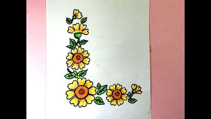 Hình vẽ hoa trang trí góc giấy A4 độc đáo và phong cách