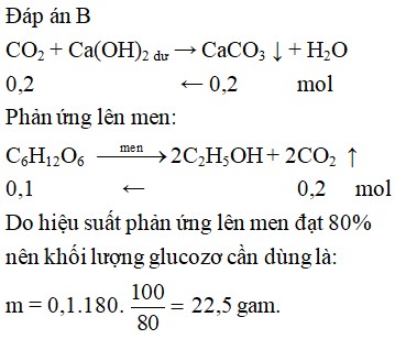Tính toán lượng etanol từ glucozơ