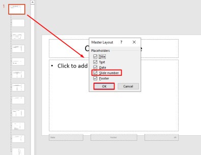 Lỗi không đánh được số trang trong powerpoint 3
