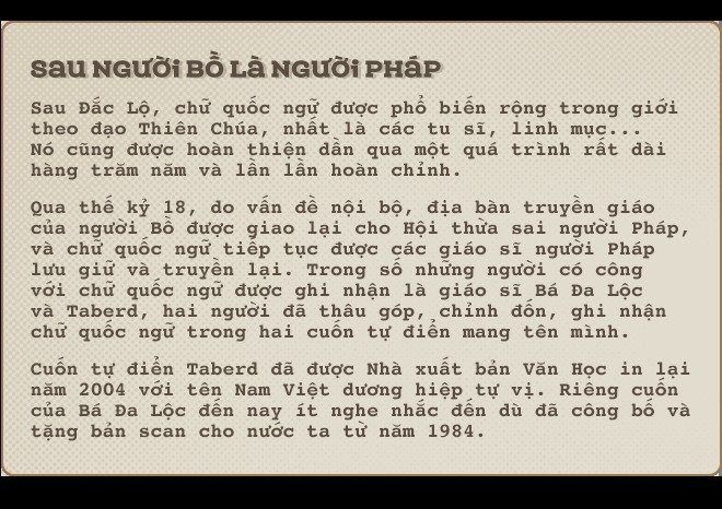 Alexandre de Rhodes đã sử dụng tài liệu của các giáo sĩ đi trước để hoàn thiện cuốn từ điển của mình