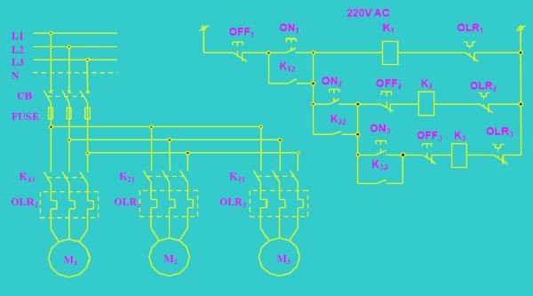 Sơ đồ mạch điện tự động chuyển nguồn điện cho động cơ khi nguồn chính bị sự cố mất điện