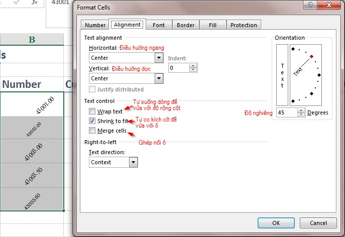 Tab Alignment Format Cell